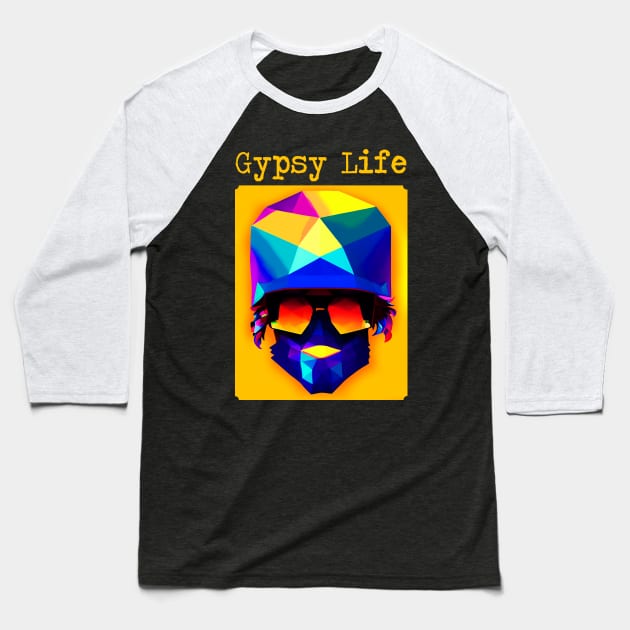 GYPSY LIFE NEON COLOR Baseball T-Shirt by CartWord Design